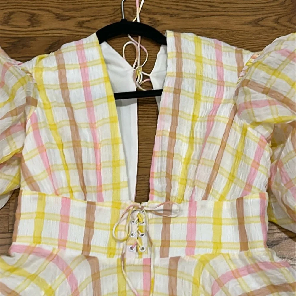 For Love & Lemons Rue Gingham Mini Dress - Picture 9 of 15